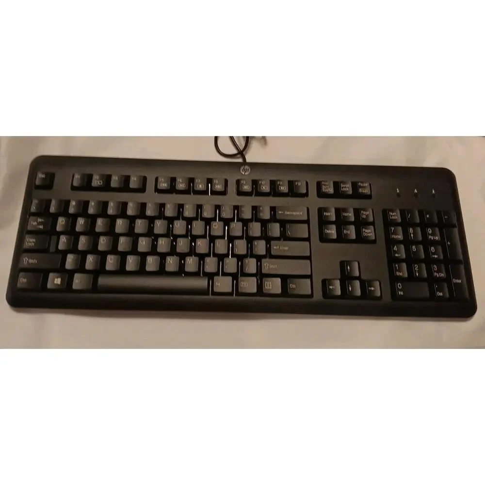 HP SK 2025 Wired USB Keyboard Black Full Size Standard Layout 